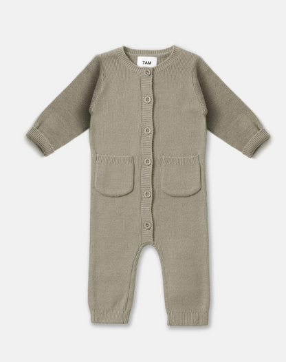 Long Sleeve Chunky Ribbed Baby Jumpsuit