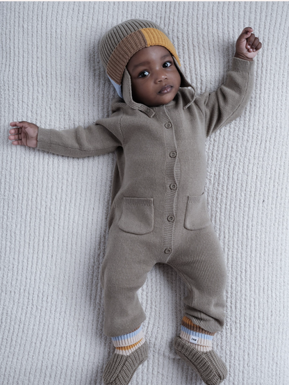 Long Sleeve Chunky Ribbed Baby Jumpsuit