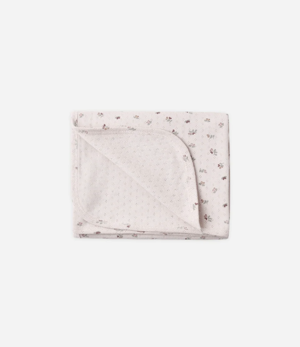 Quincy Mae Organic Pointelle Baby Blanket || Heart Ditsy