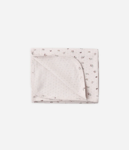 Quincy Mae Organic Pointelle Baby Blanket || Heart Ditsy