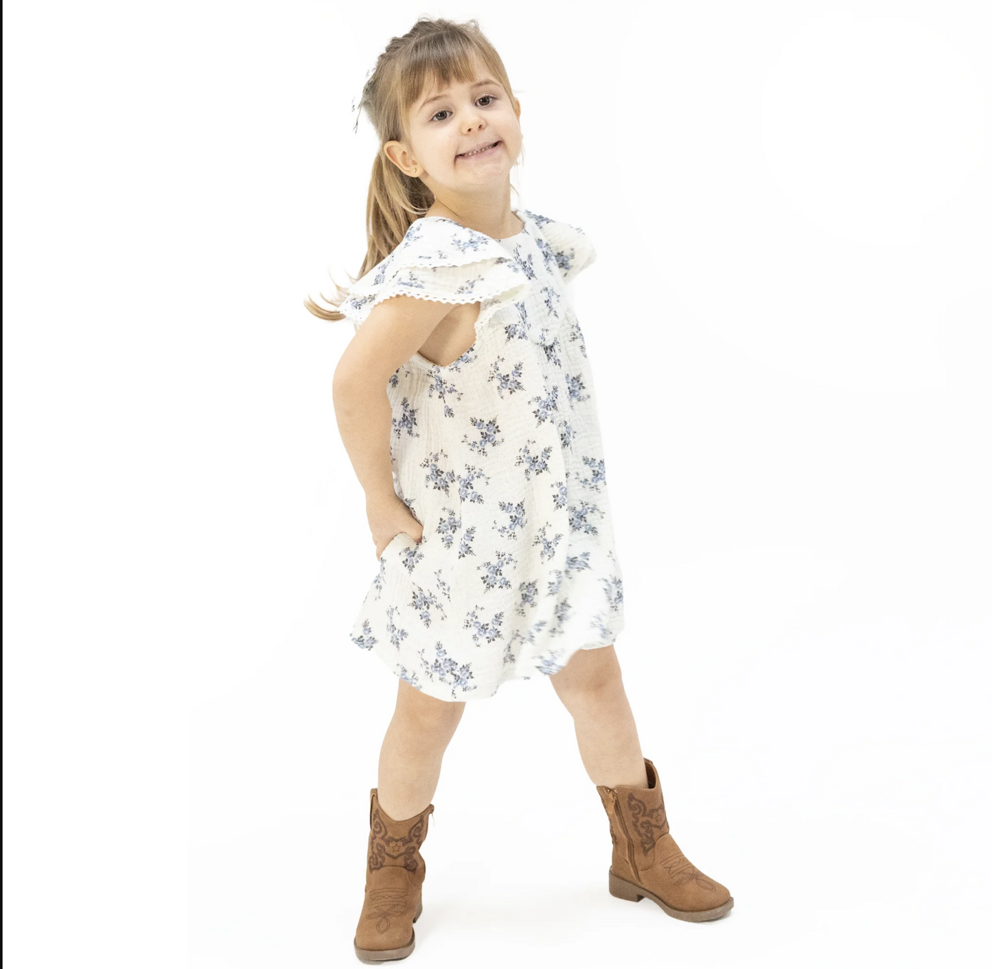 Organic Muslin V-Neck Dress + Bloomers