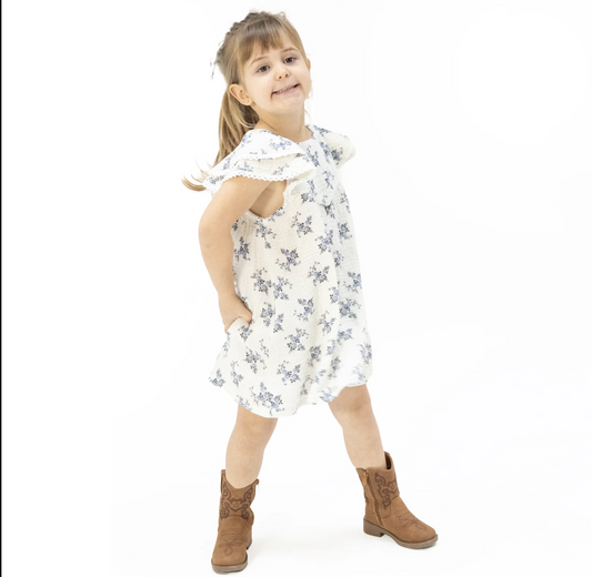 Organic Muslin V-Neck Dress + Bloomers
