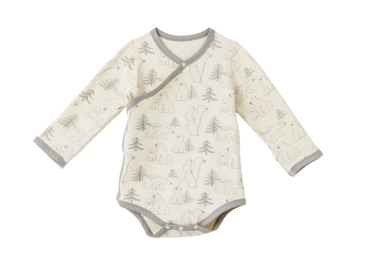 Blara Organics Kimono Long Sleeve Bodysuit - Polar Bear Family