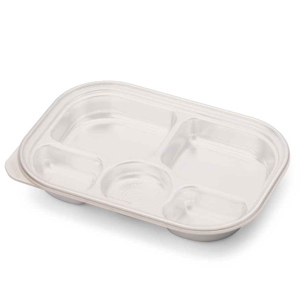 Grosmimi Stainless Steel Food Tray with 5 Compartment: Knotted with suction