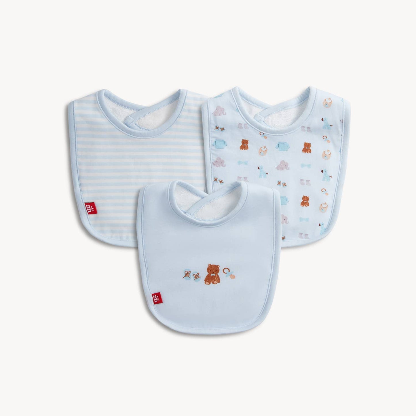 NURSERY NOSTALGIA BLUE MODAL BIB 3-PACK: ONE SIZE