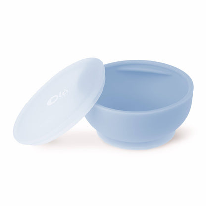 Silicone Suction Bowl with Lid: Blueberry