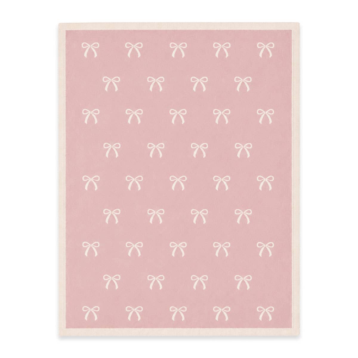 Sweet Bow - Organic Cotton Knit Baby Blanket: Natural / One Size