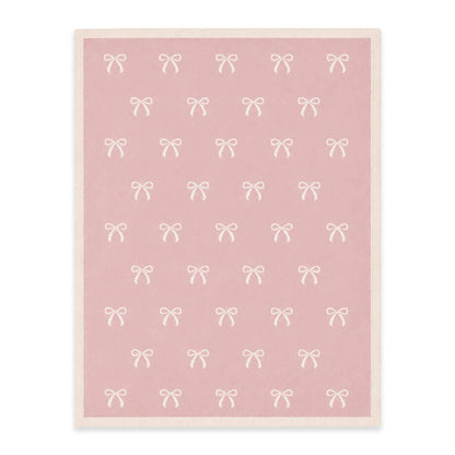 Sweet Bow - Organic Cotton Knit Baby Blanket: Natural / One Size