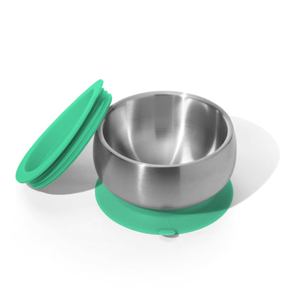 Baby Bowl + Storage Lid | Stainless Steel & Silicone: Green