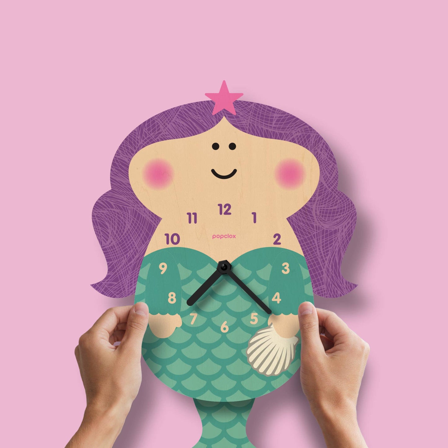 Mermaid Pendulum Clock - Wood
