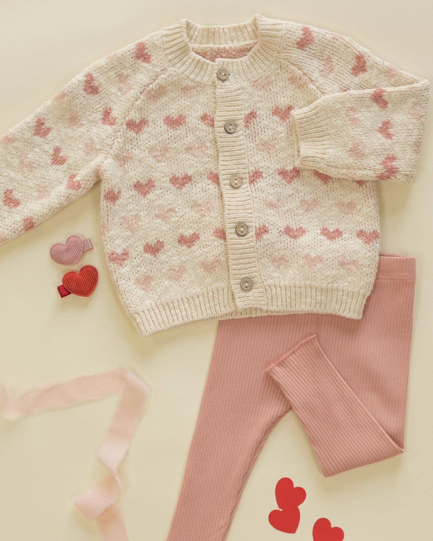 Knit Cardigan || Hearts