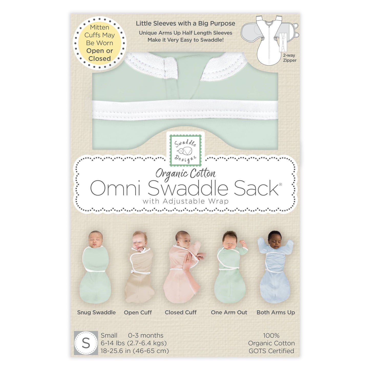 Organic Omni Swaddle Sack, Soft Jadeite
