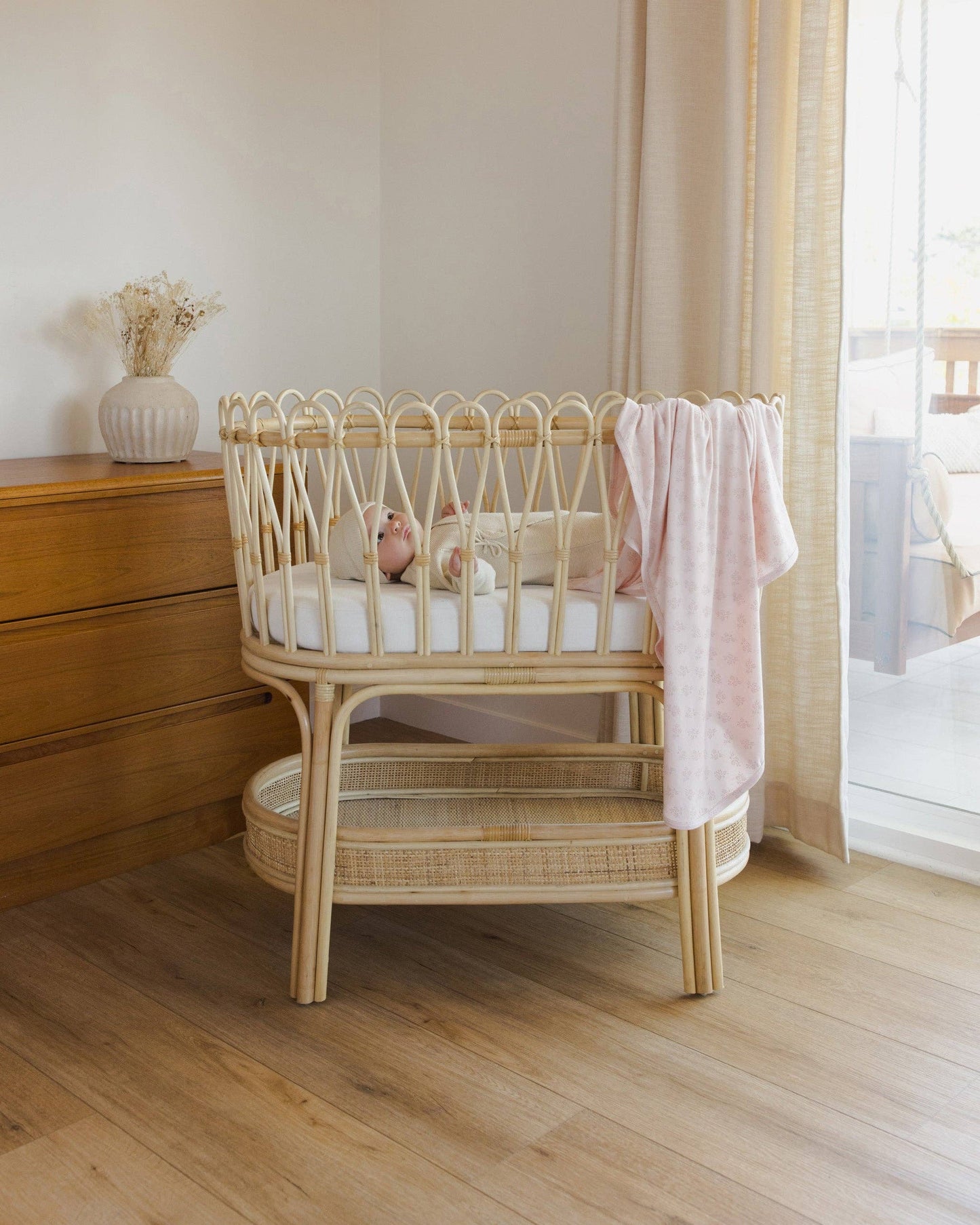 Quincy Mae Wrap Knit Footie || Heathered Natural