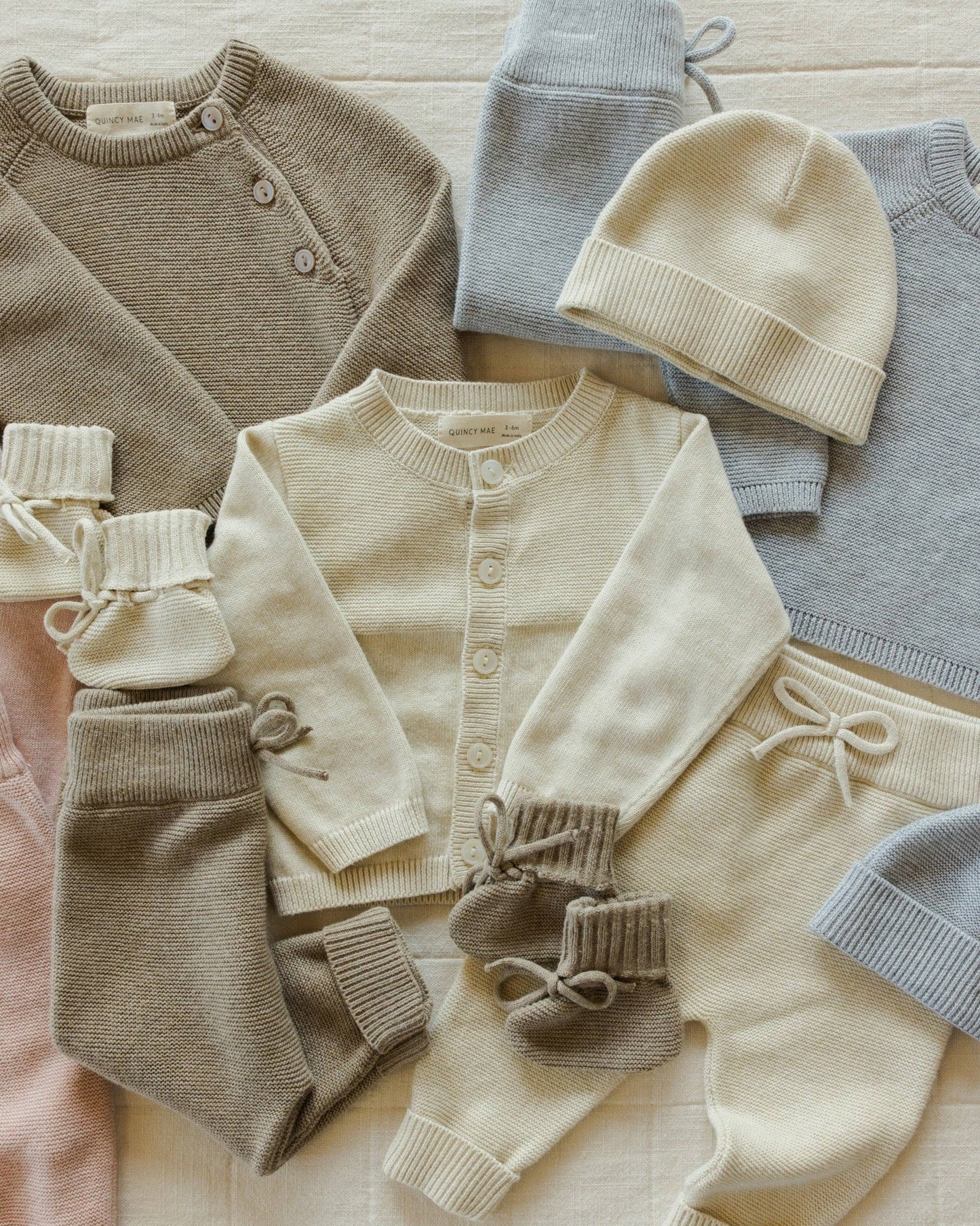 Quincy Mae Baby Beanie || Heathered Natural