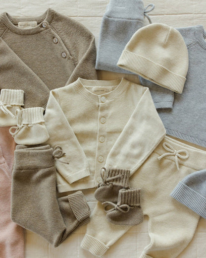 Quincy Mae Baby Beanie || Heathered Natural