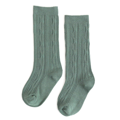 Little Stocking Co. Spruce Cable Knit Knee High Socks