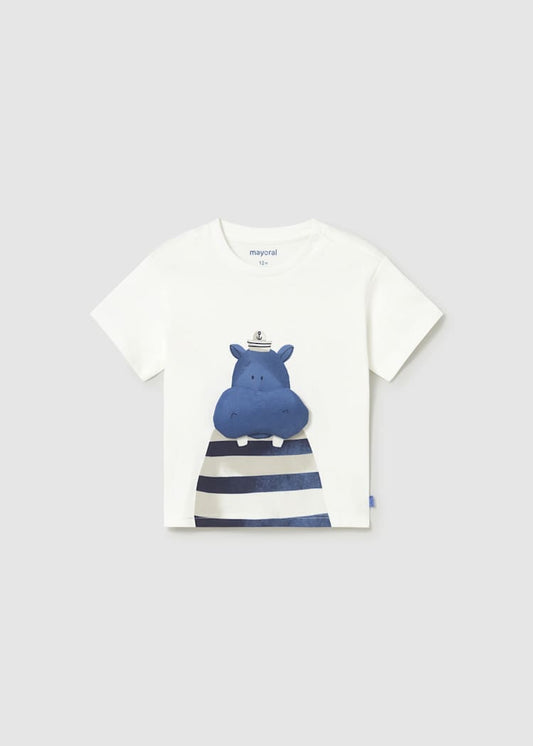 Baby Applique Hippo T-shirt 1011