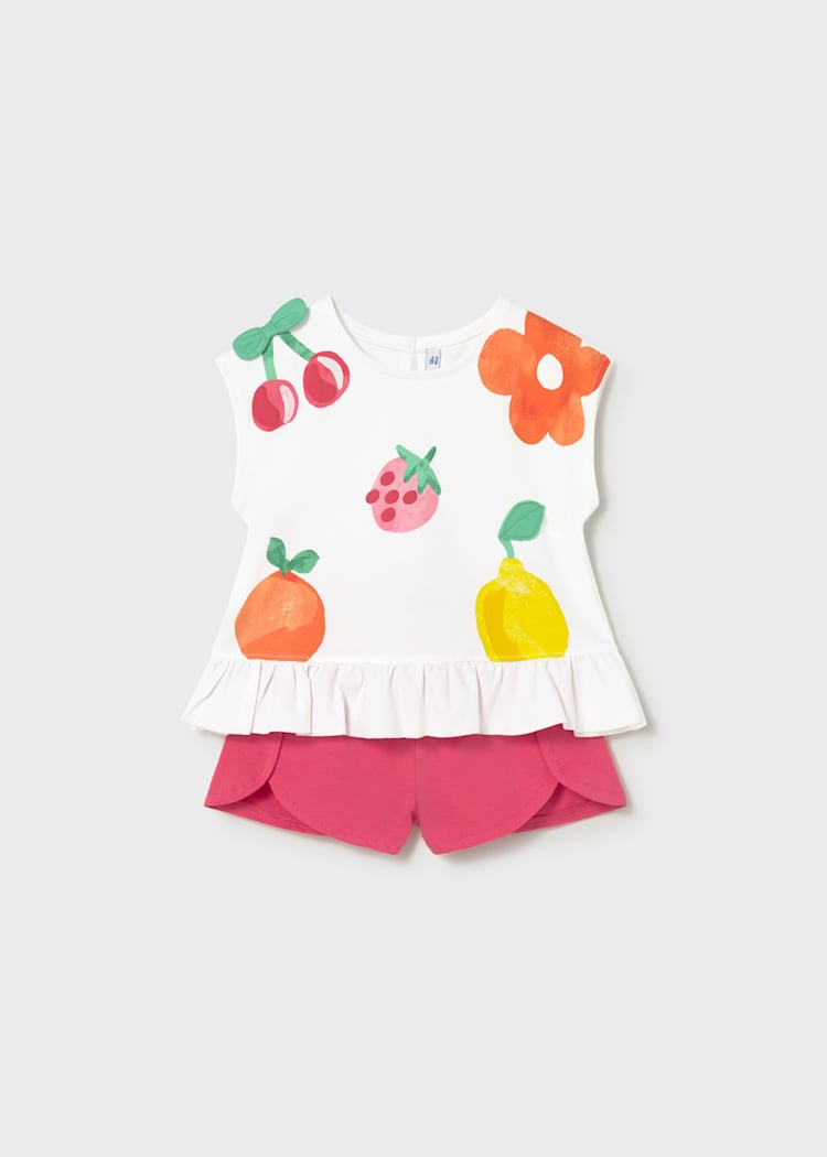 Baby Fruits Print Shorts and T-Shirt 2-Piece Set