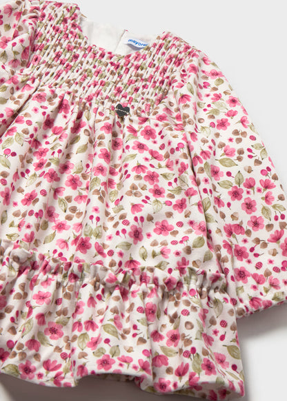 Mayoral Baby Printed Velvet Dress 2946