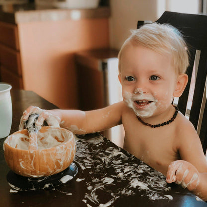 Baby Bowl + Spoon | Bamboo & Silicone: Blue