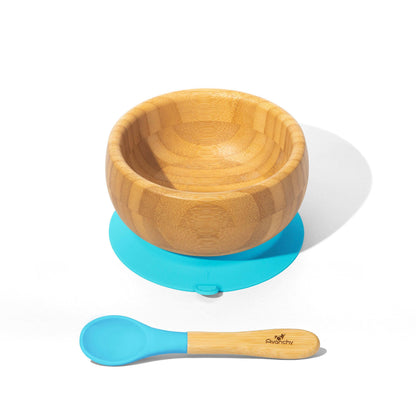 Baby Bowl + Spoon | Bamboo & Silicone: Blue