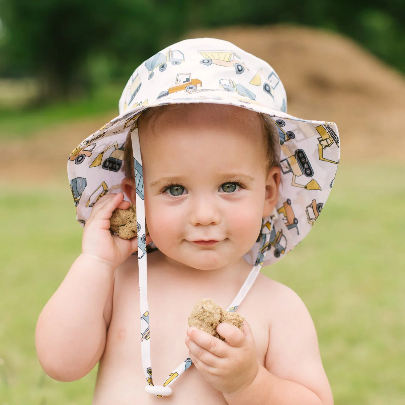 Construction Trucks Bucket Hat UPF 50+ with Adjustable Breakaway Strap