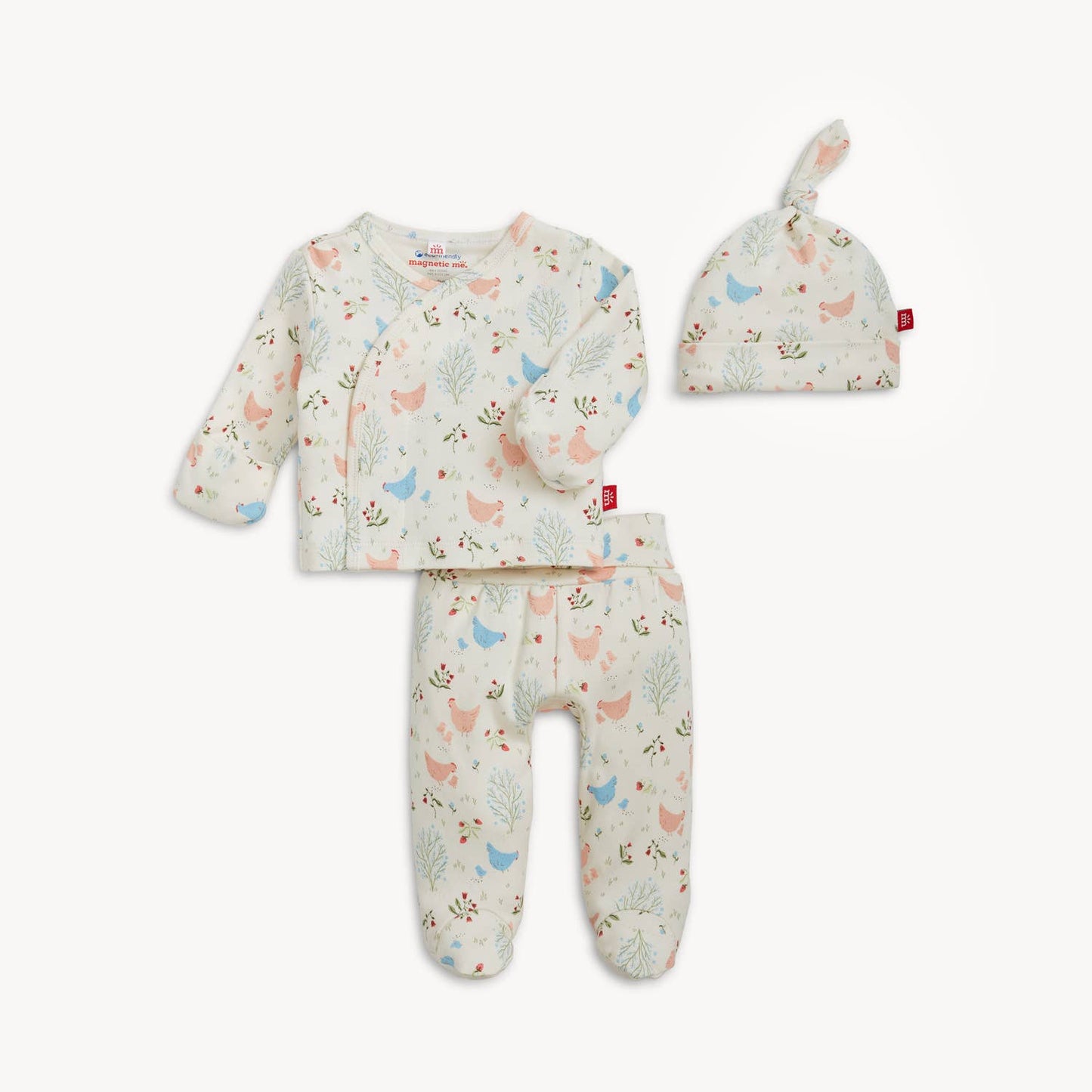 CHICKEN TENDER ORG COT MAGNETIC KIMONO SET
