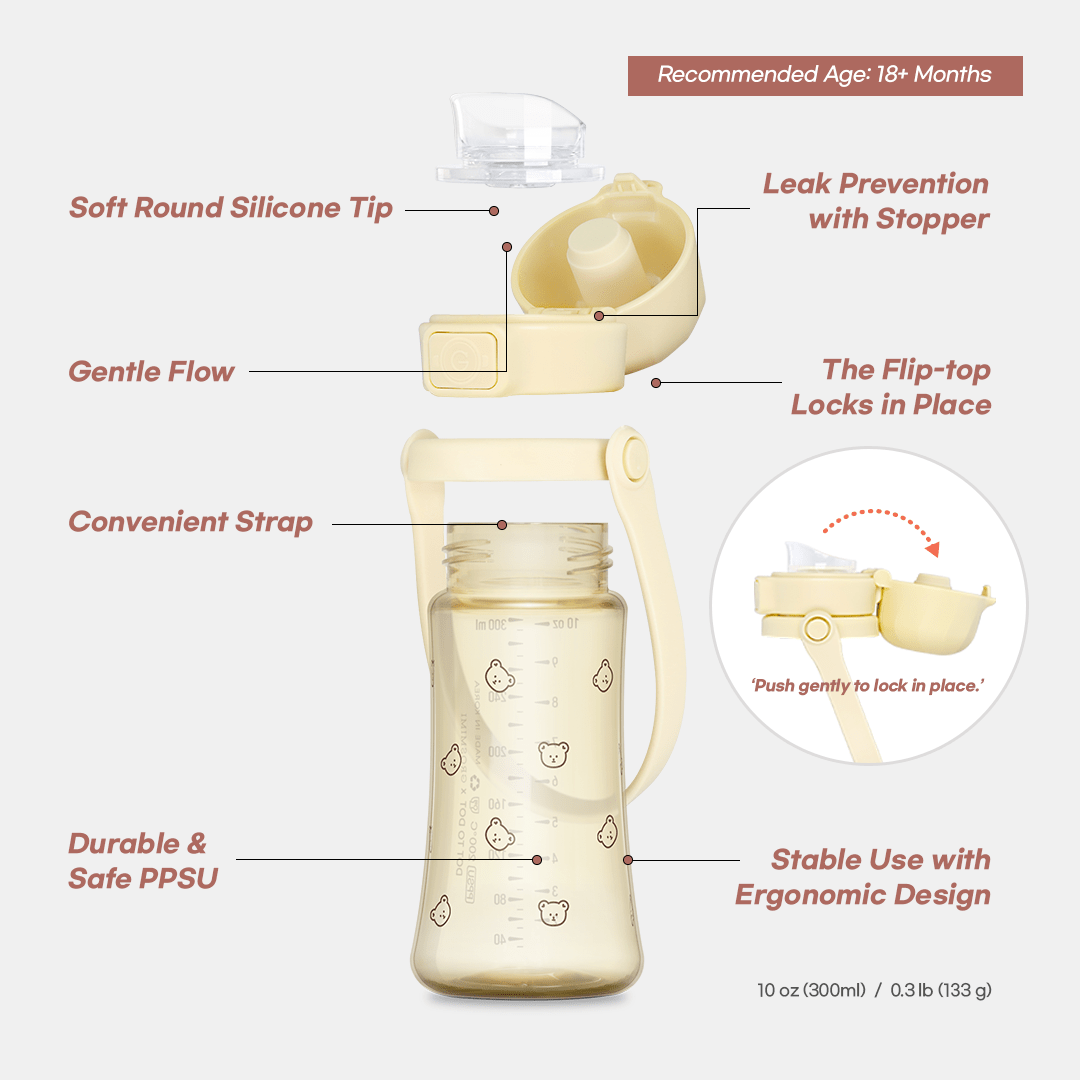 Grosmimi PPSU Kids Tumbler - 10oz (18 Months+): Olive Pistachio