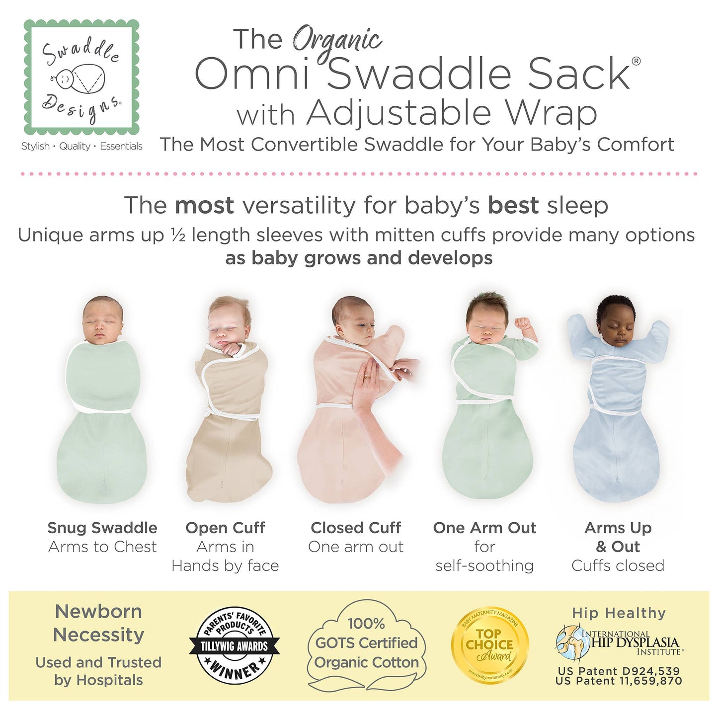 Organic Omni Swaddle Sack, Watercolor Little Cherries