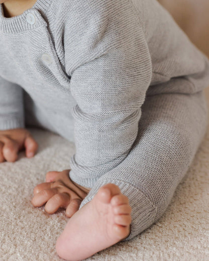 Knit Pant || Heathered Dusty Blue