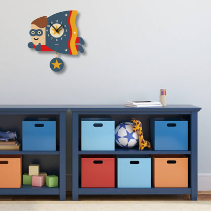 Superboy Pendulum Clock - Wood