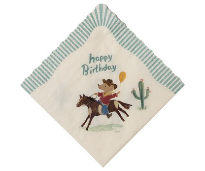 Napkin, Happy birthday - Cowboy (20 pcs)