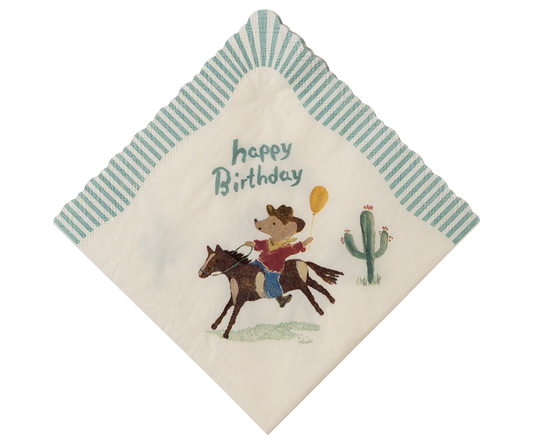 Napkin, Happy birthday - Cowboy (20 pcs)