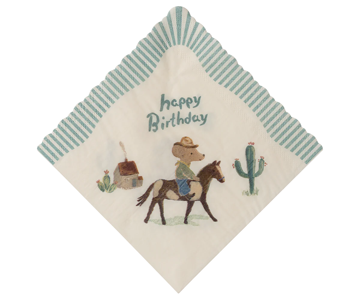 Napkin, Happy birthday - Cowboy (20 pcs)