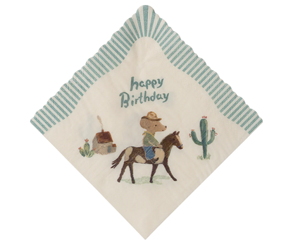 Napkin, Happy birthday - Cowboy (20 pcs)