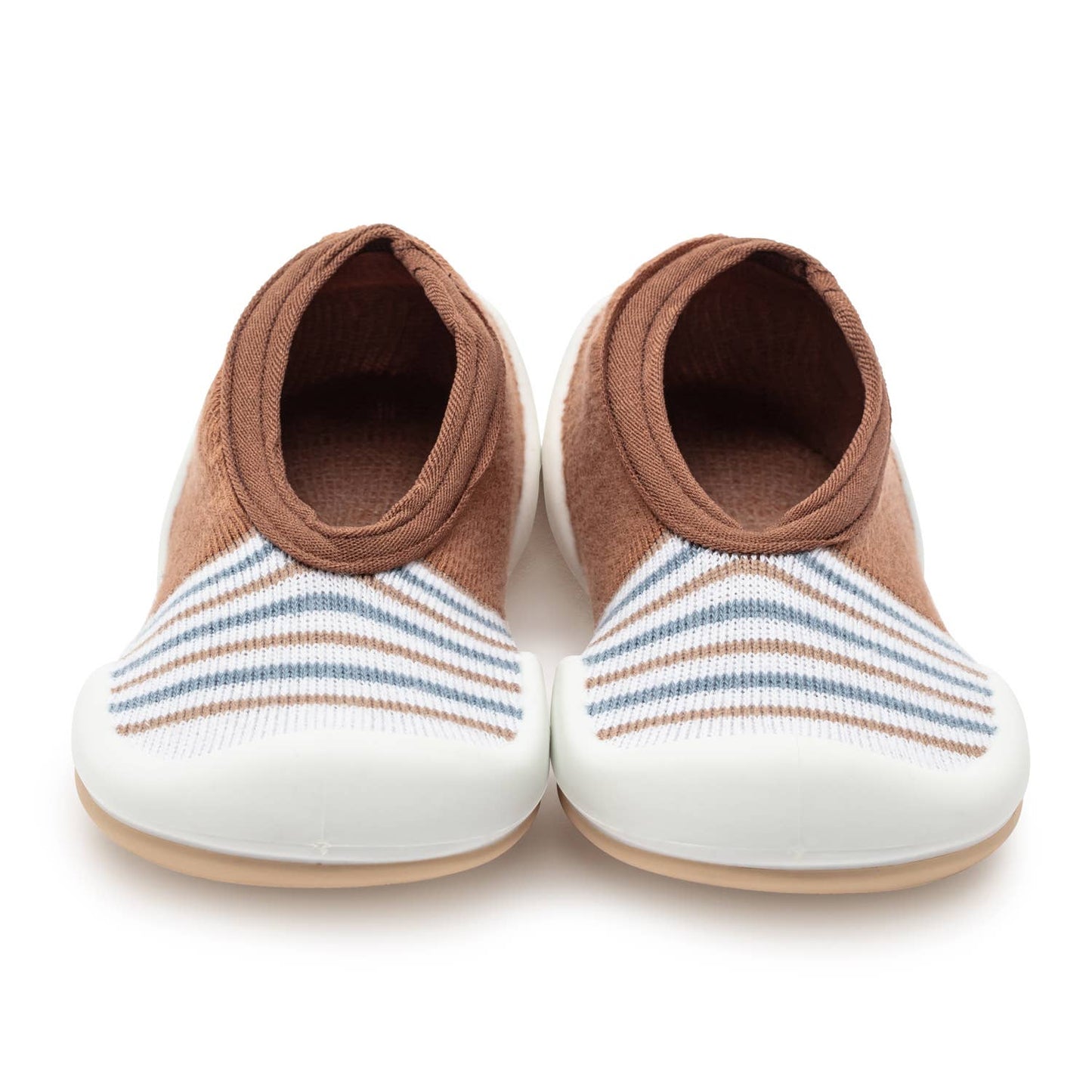 Komuello first walker baby sock shoes-Flat-Brown Stripe