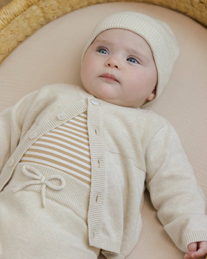 Quincy Mae Baby Beanie || Heathered Natural