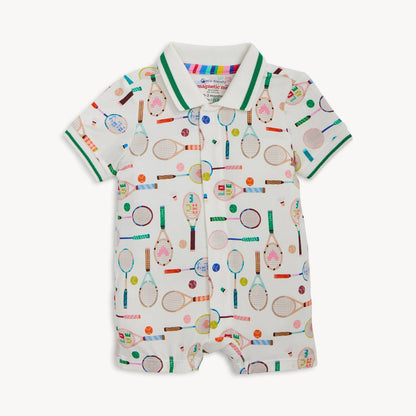 LOVE ALL MODAL MAGNETIC S/S SHORT POLO ROMPER