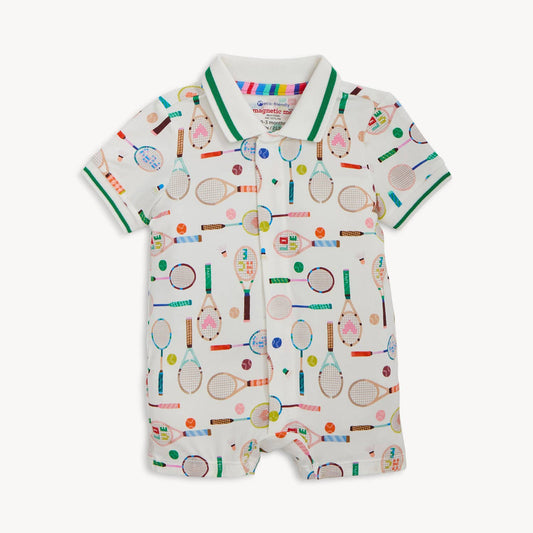 LOVE ALL MODAL MAGNETIC S/S SHORT POLO ROMPER