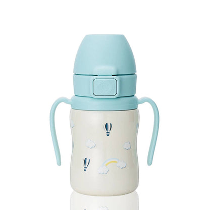 Grosmimi Stainless Steel Straw Cup with Flip Top - 6oz (200ml): Bear_Butter