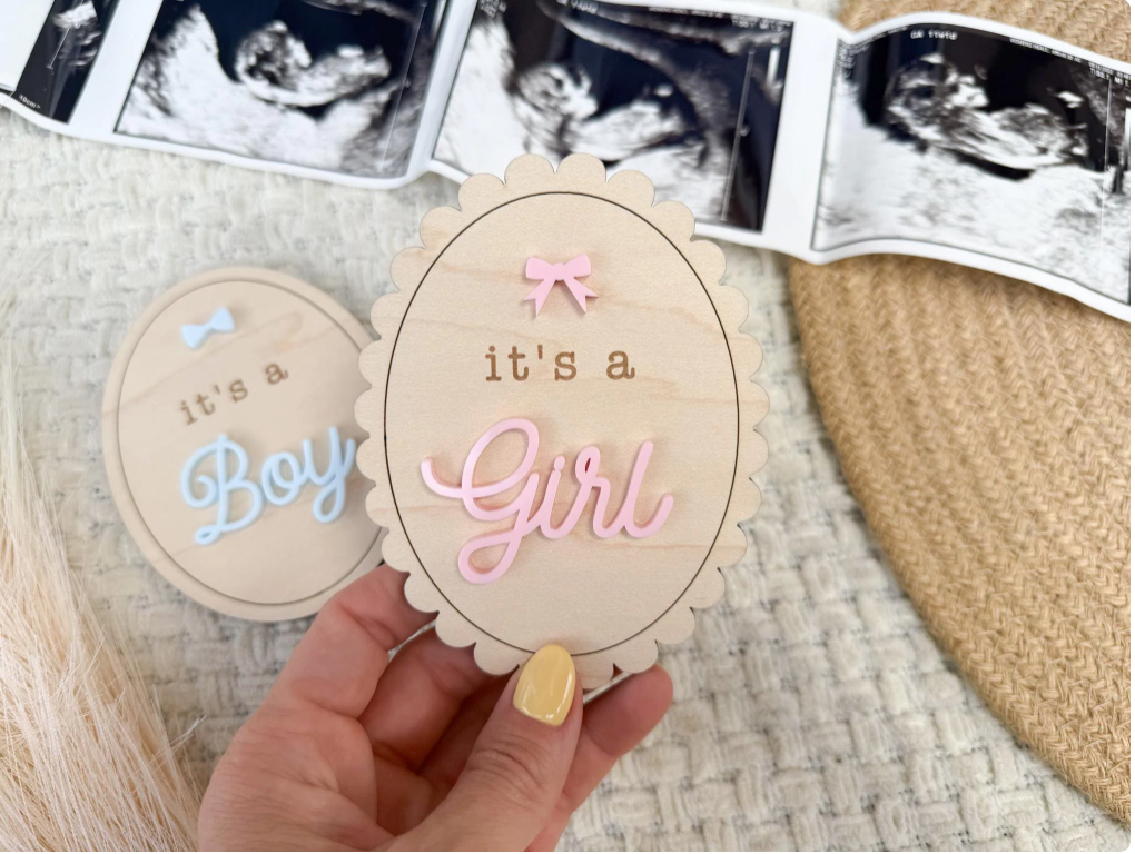 Baby Gender Reveal and Stats Sign