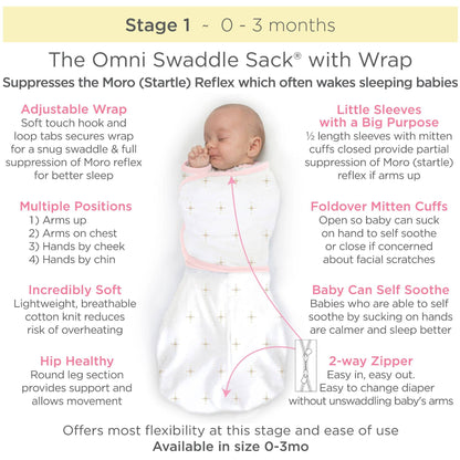 Omni Swaddle Sack, Tiny Arrows, 0-3 Mo: Small 0-3 Mo