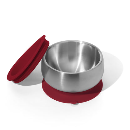Baby Bowl + Storage Lid | Stainless Steel & Silicone: White