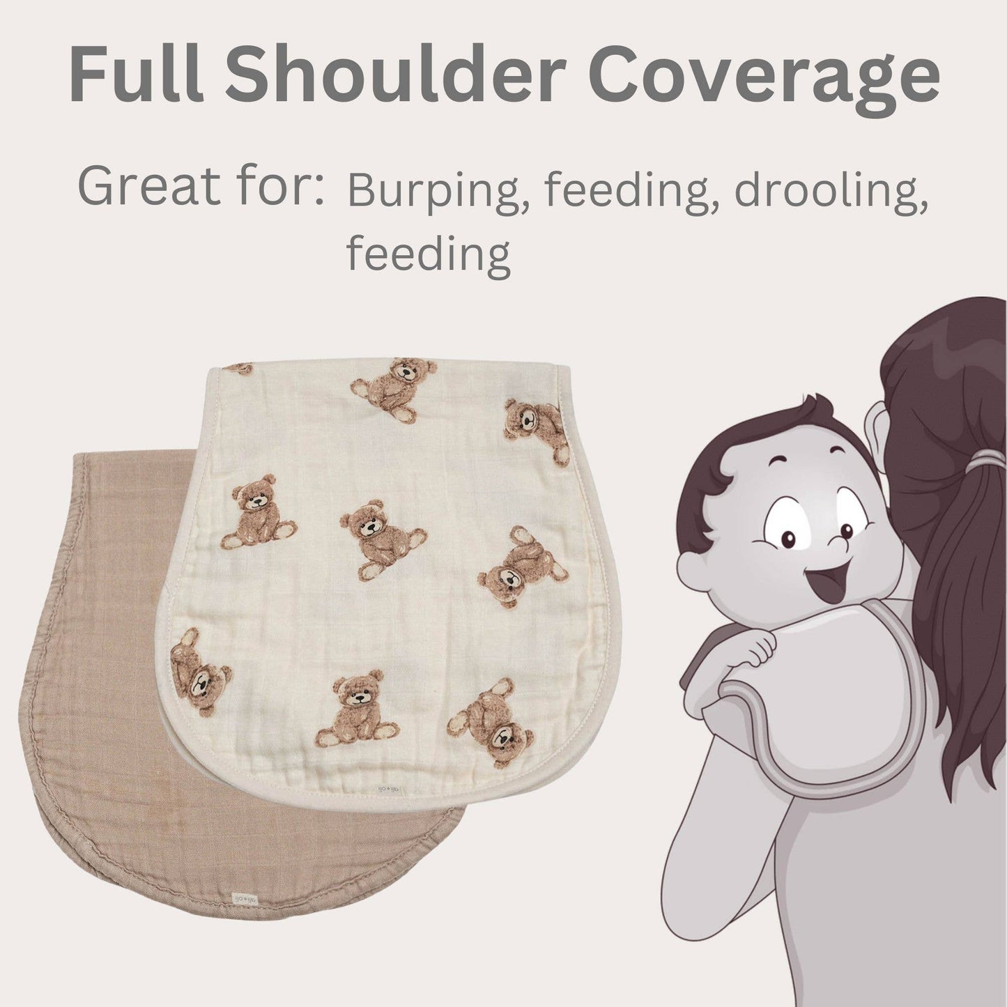 Bamboo Muslin Burp Cloth Set 2-Pack