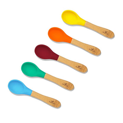 Avanchy Bamboo and Silicone Baby Spoons (Older Babies)