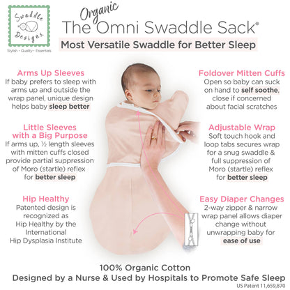 Organic Omni Swaddle Sack, Soft Pink