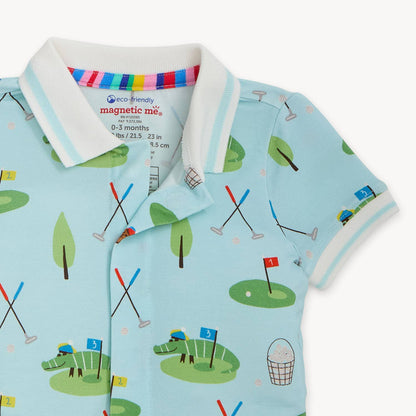 Gopher It Modal Magnetic Short Sleeve Polo Romper