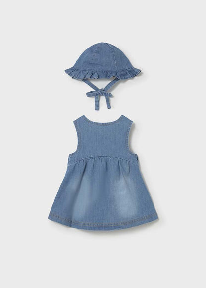 Newborn Girl Dress with Hat Set 1816
