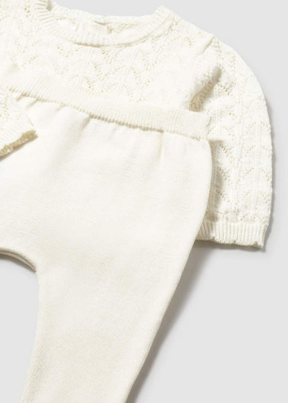 Newborn Girl Knit Pants and Sweater Set 1594