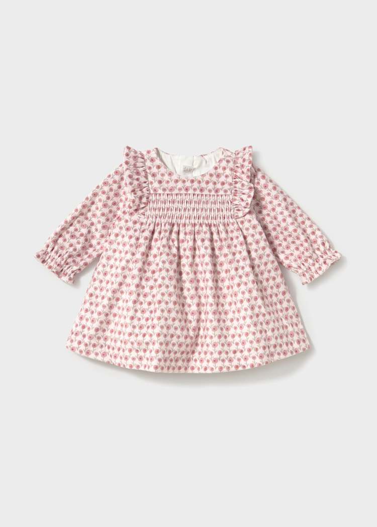Mayoral Newborn Girl Printed Velvet Dress 2816